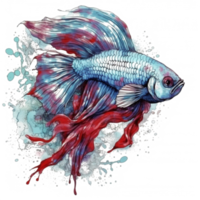 Aquarell Gemälde von Betta Fisch png