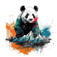 vattenfärg målning av söt panda png