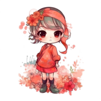 chibi linda pequeño niña png