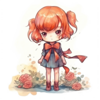 chibi linda pequeño niña png