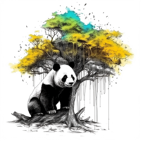 acuarela pintura de linda panda png