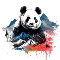 vattenfärg målning av söt panda png