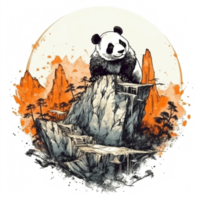 waterverf schilderij van schattig panda png