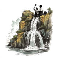 waterverf schilderij van schattig panda png