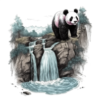 Watercolor painting of Cute Panda png