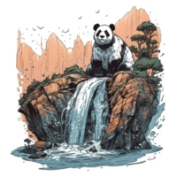 Aquarell Gemälde von süß Panda png