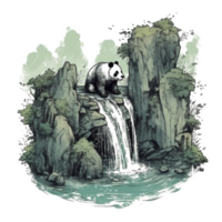 Aquarell Gemälde von süß Panda png