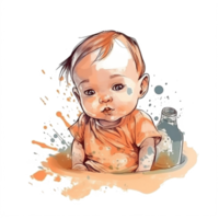 carino bambino acquerello png