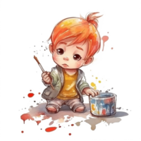 Cute Baby Watercolor png