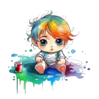 süß Baby Aquarell png