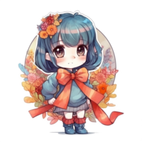 chibi fofa pequeno menina png