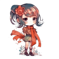 chibi söt liten flicka png