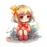 Chibi cute little girl png