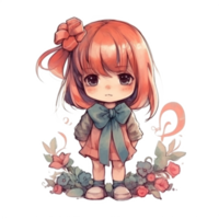 chibi fofa pequeno menina png