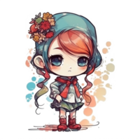 chibi schattig weinig meisje png