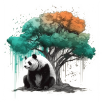 Watercolor painting of Cute Panda png