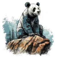 acuarela pintura de linda panda png