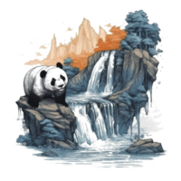 acquerello pittura di carino panda png