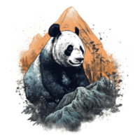 Aquarell Gemälde von süß Panda png