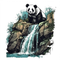 Aquarell Gemälde von süß Panda png