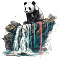 Watercolor painting of Cute Panda png