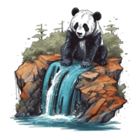 Watercolor painting of Cute Panda png