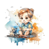 mignonne bébé aquarelle png