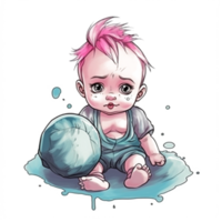 Cute Baby Watercolor png