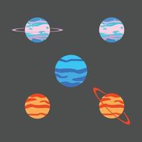 Discovering the Beauty of the Solar System- Neptune, Jupiter, and Earth Vector Illustration