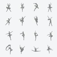 Ballerina dancer silhouettes vector