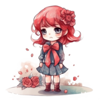 chibi fofa pequeno menina png