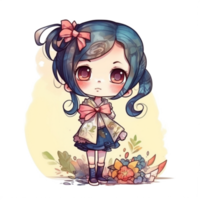 chibi fofa pequeno menina png