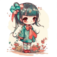 chibi carino poco ragazza png