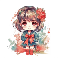 chibi linda pequeño niña png