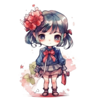 chibi carino poco ragazza png