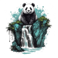 Watercolor painting of Cute Panda png