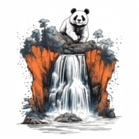 Aquarell Gemälde von süß Panda png