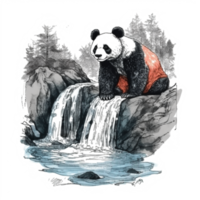 Aquarell Gemälde von süß Panda png