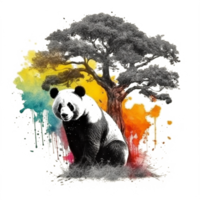 acquerello pittura di carino panda png