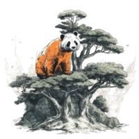 waterverf schilderij van schattig panda png