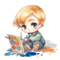 Cute Baby Watercolor png