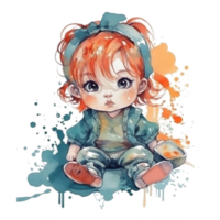 Cute Baby Watercolor png