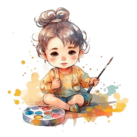 Cute Baby Watercolor png