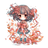 chibi fofa pequeno menina png