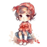 chibi linda pequeño niña png