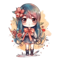 chibi schattig weinig meisje png