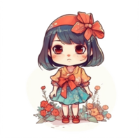 chibi linda pequeño niña png