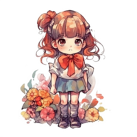 chibi linda pequeño niña png