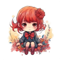 chibi linda pequeño niña png