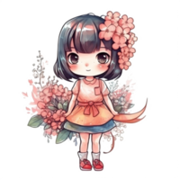 chibi carino poco ragazza png